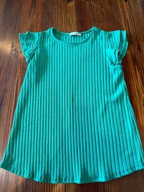 Ces Femme Ribbed Teal Crewneck Tunic